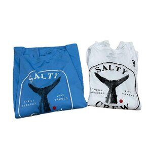Men’s L-Shirt Salty‎ Crew Surface Rashguard (bundle Of 2) Blue White